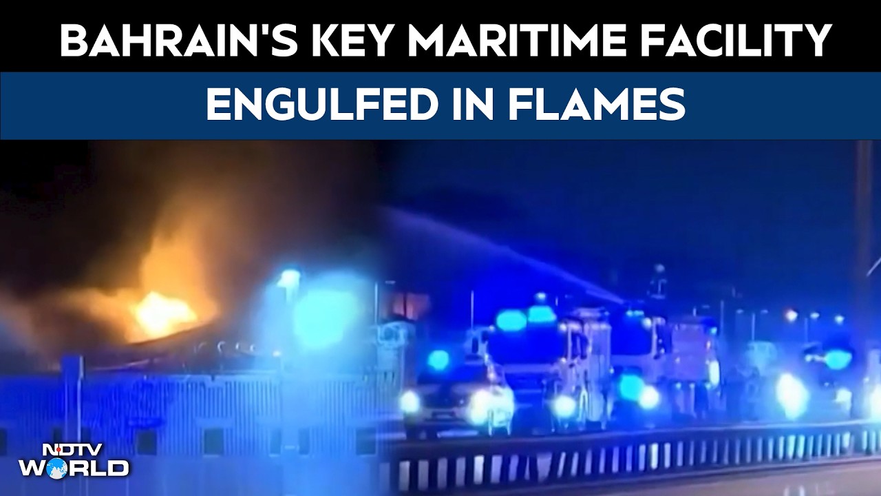 Iran Attacks Bahrain | Massive Blaze Erupts At Manama Port After Reported Iranian Strike