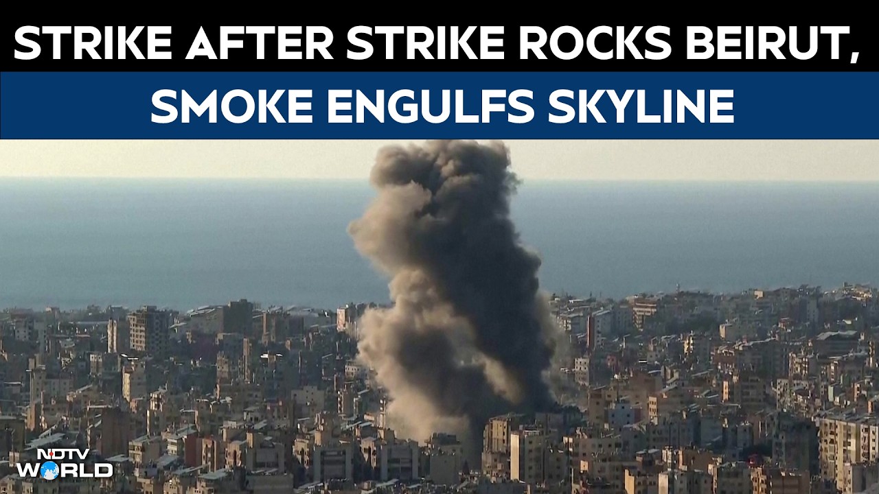 Israel Strikes Lebanon | Continuous Strikes & Explosions Rock Lebanese Capital, Thick Smoke Follows