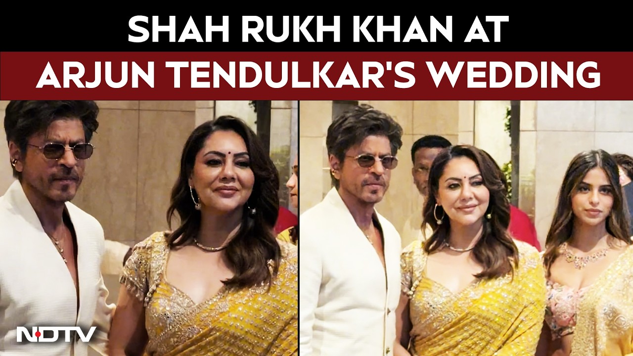 Shah Rukh Khan Arrives with Gauri &amp; Suhana for Arjun Tendulkar's Wedding