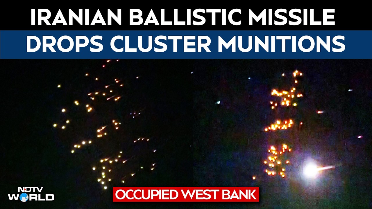 Iran Israel War | Iranian Ballistic Missile Drops Cluster Munitions Over Occuiped West Bank
