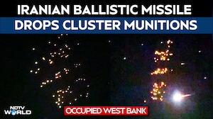 Iran Israel War | Iranian Ballistic Missile Drops Cluster Munitions Over Occuiped West Bank