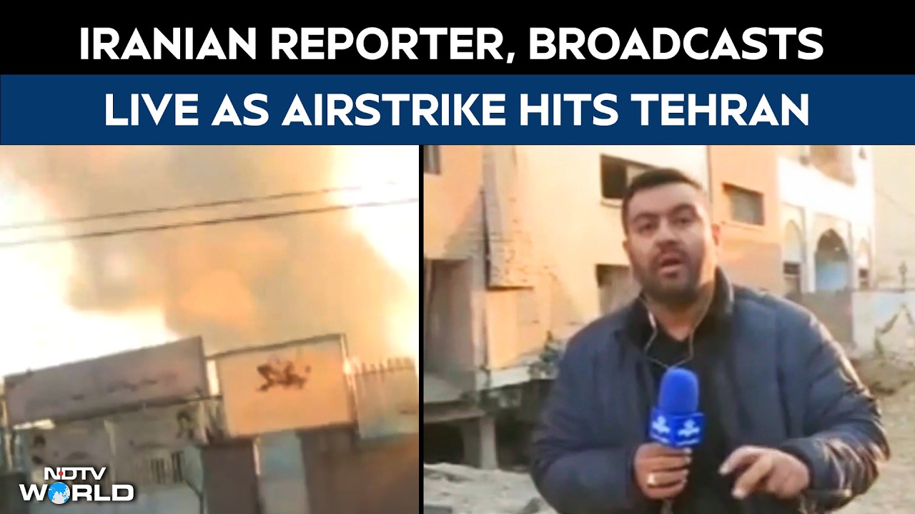 Iran News Today | Iranian State TV reporter Broadcasts Live As Airstrike Hits Tehran
