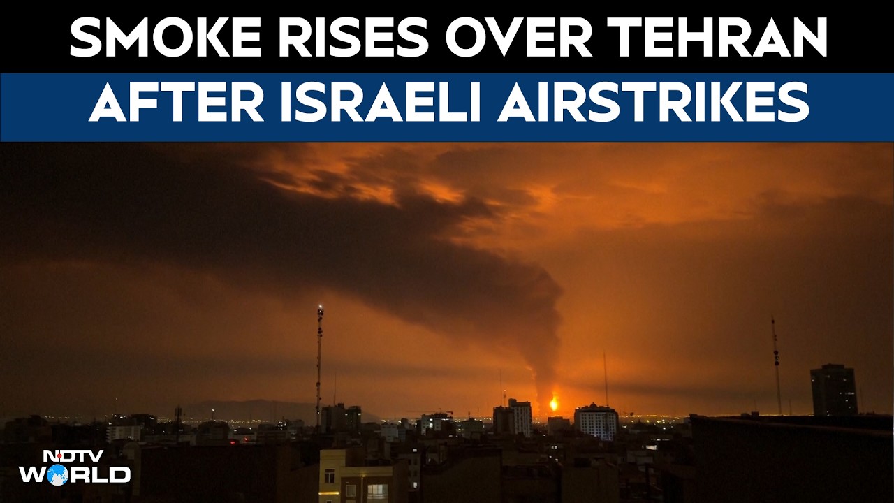Israel Attacks Iran | Fire Sends Huge Plumes Of Smoke Up Tehran Night Sky After Israeli Airstrikes