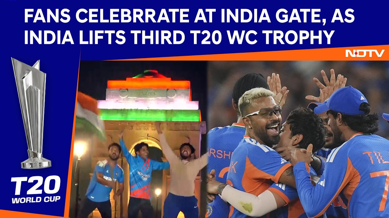 Fans Celebrate At India Gate, As India Lifts Third T20 World Cup Trophy