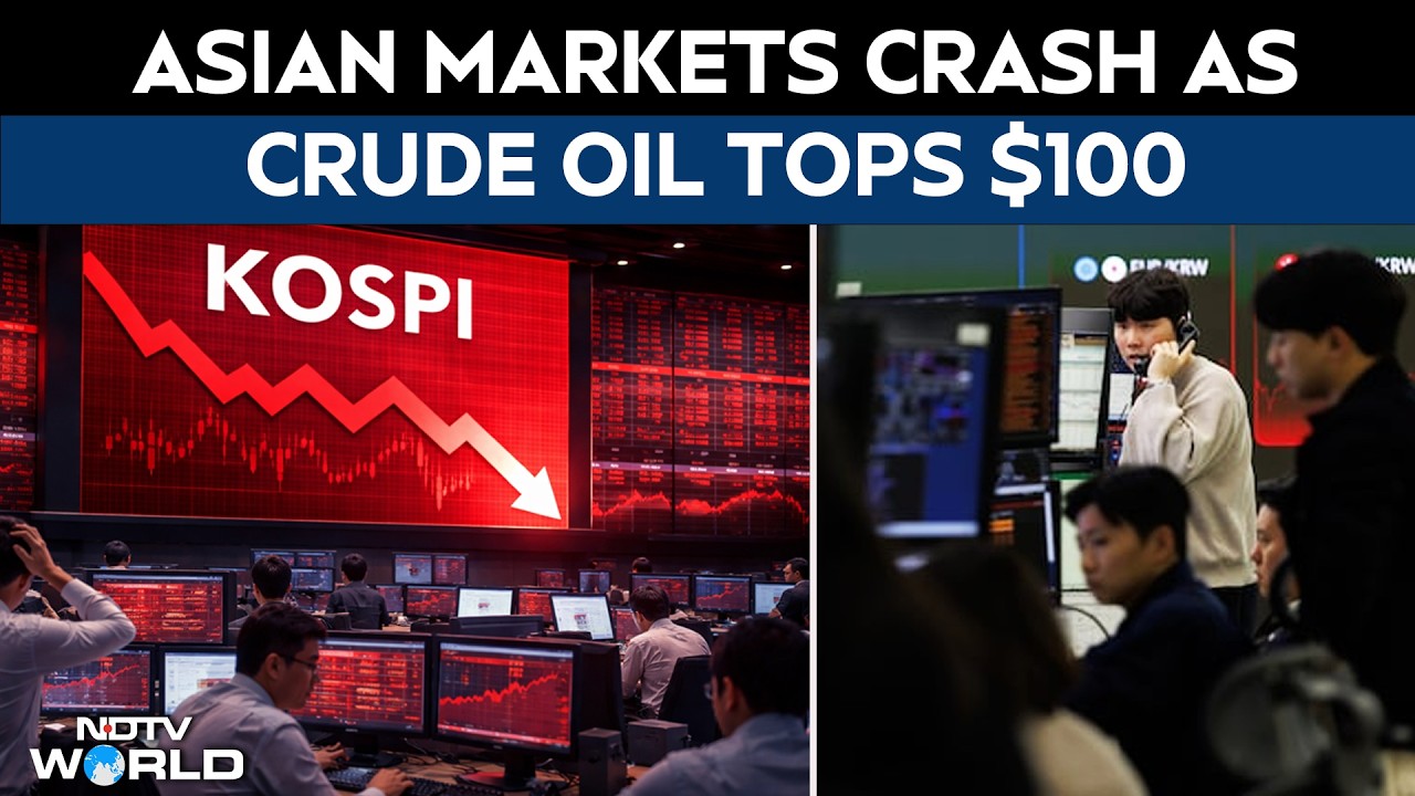 Global Market Crash | Japan's Nikkei, South Korea's KOSPI Plunge By Almost 7% As Crude Top $100