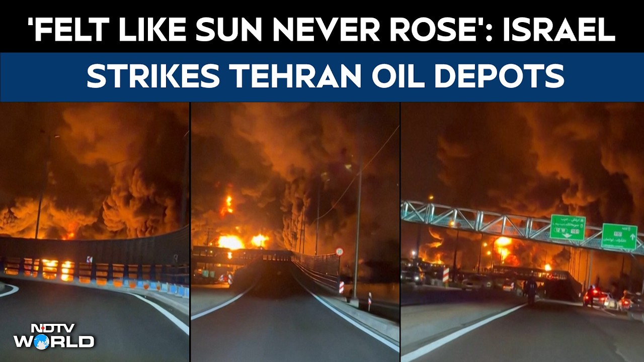 Doomsday-Like Scenes As Massive Fires Rip Through Tehran After Israeli Strikes On Oil Depots