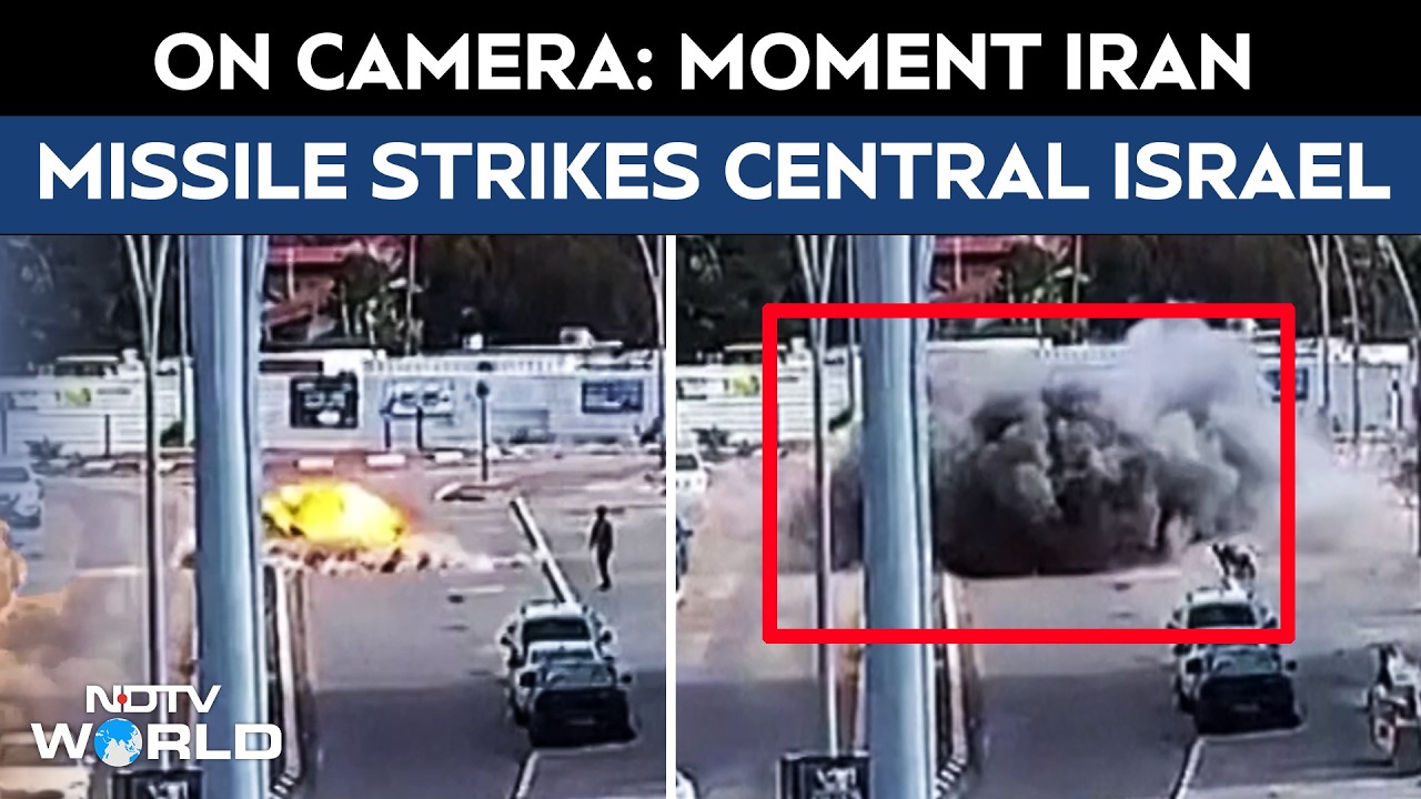 CCTV Footage Shows Moment Of Impact As Iranian Missile Hits Central Israel