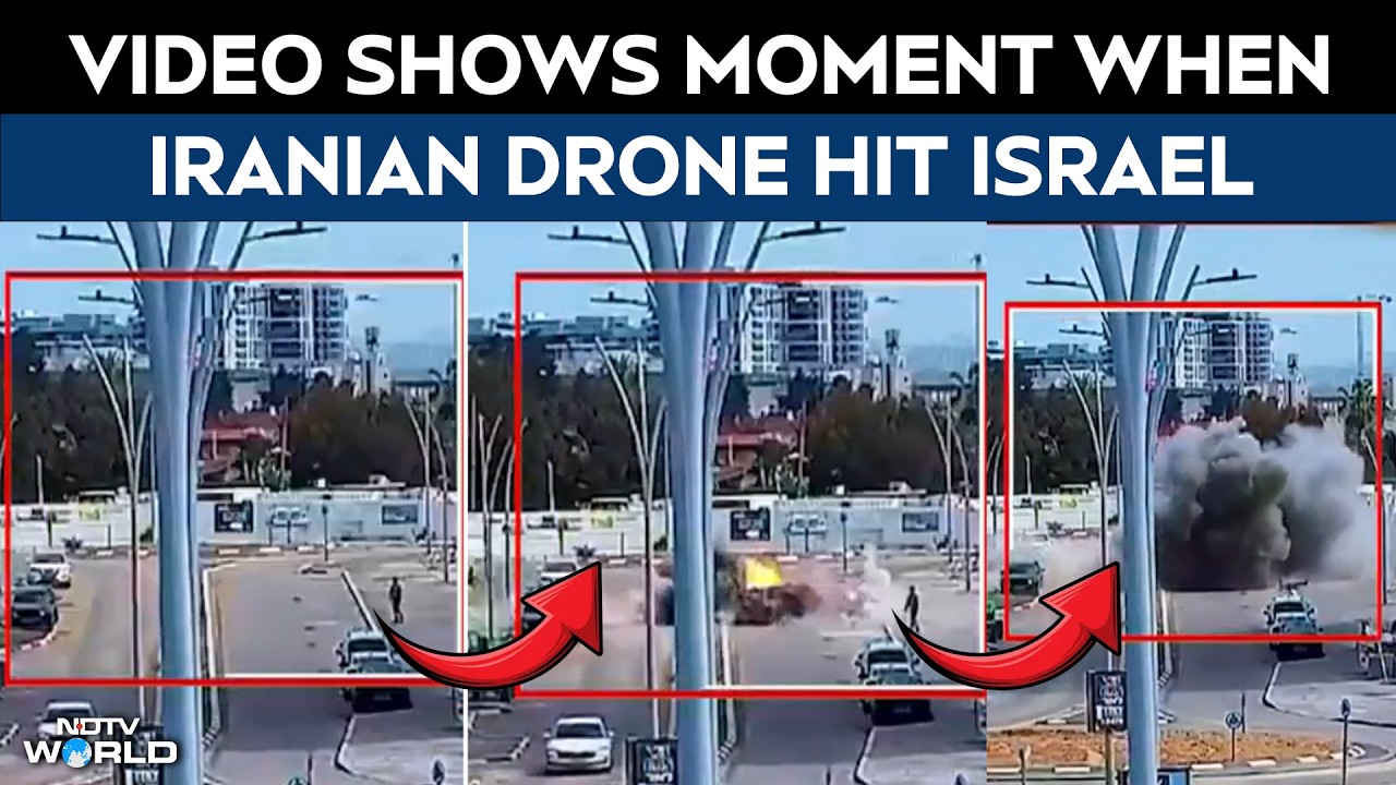 Iran Strikes Israel | Video Shows Moment An Iranian Drone Hits Central Israel