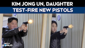 Kim Jong Un, Daughter Test-Fire New Pistols At Shooting Range