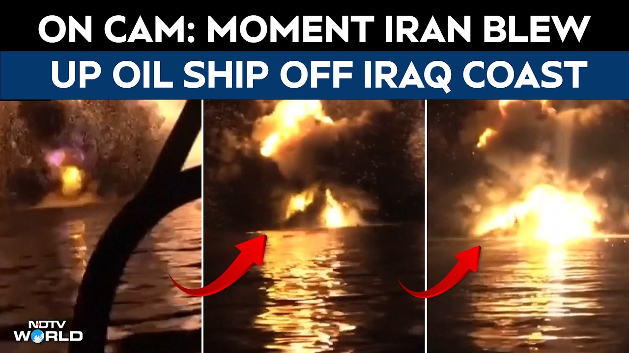 On Camera: Moment Iran Blew Up Oil Ship Off Iraq Coast