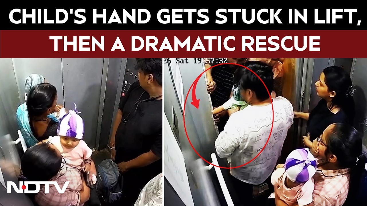 On Camera: Dramatic Lift Rescue After Child’s Hand Gets Stuck In Pune