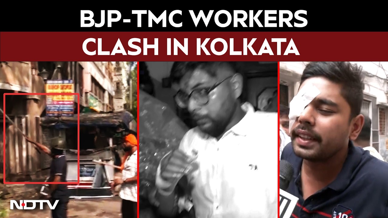 TMC-BJP Clash In West Bengal's Kolkata Injures Officer And BJP Leader