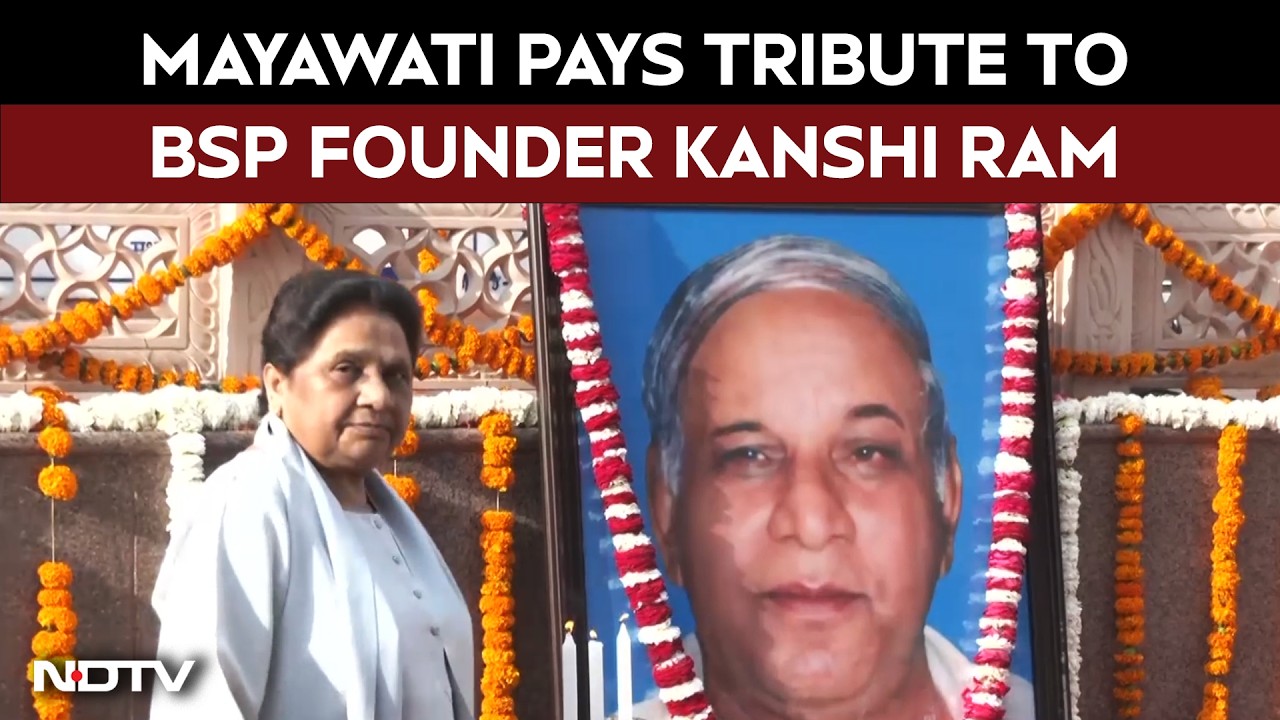 BSP's Mayawati Pays Tribute To BSP Founder Kanshi Ram On Birth Anniversary
