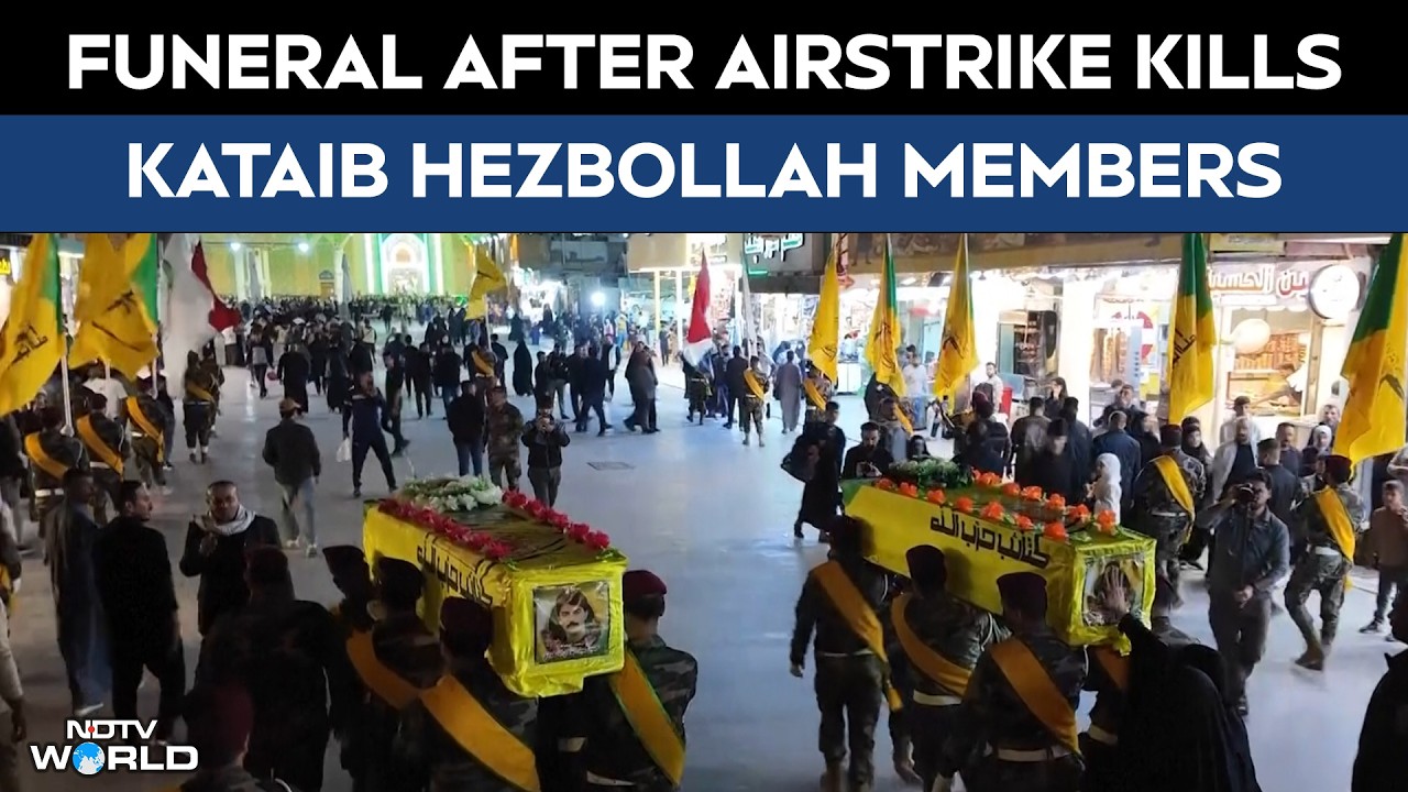 Funeral Held In Najaf For Kataib Hezbollah Members Killed In Baghdad Airstrike