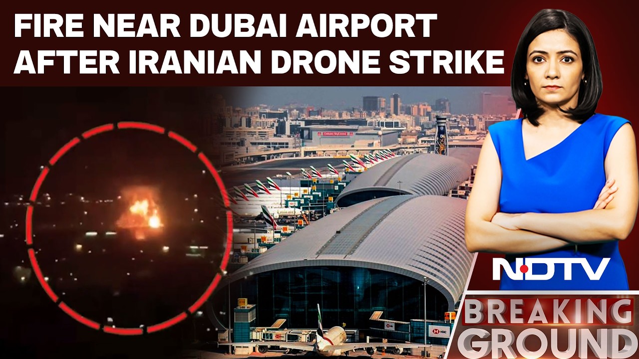 Massive Fire Near Dubai Airport After Iranian Drone Strike, Flights Suspended
