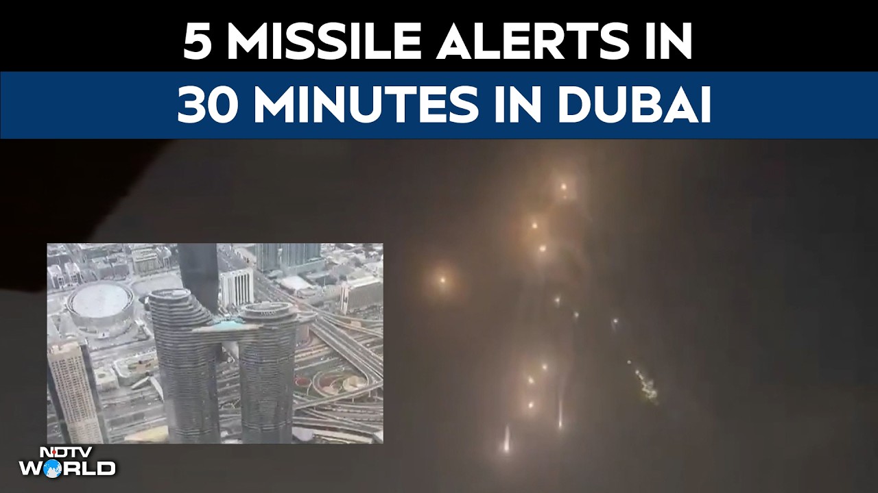 Dubai Missile Attack News | 5 Missile Alerts In 30 Minutes, Explosions Heard Across Central Dubai
