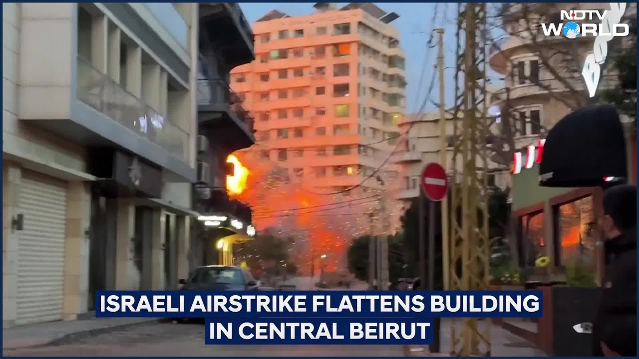 Israeli Airstrike Hits An Apartment Building In Bachoura, Central Beirut
