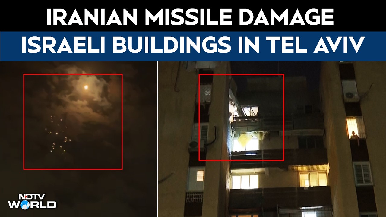 Iran Attacks Israel | Iran Fires Cluster Missiles On Israel, Part Of Tel Aviv Building Damaged