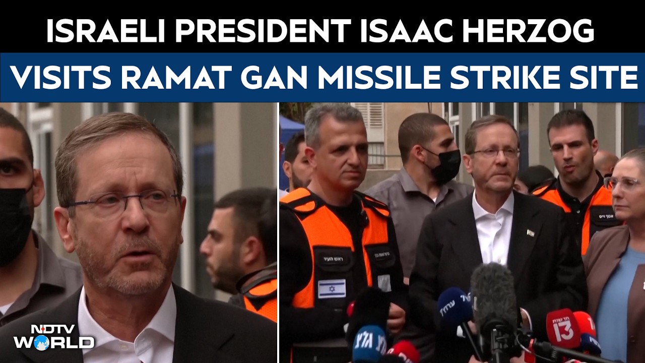 Israeli President Isaac Herzog Visits Ramat Gan Missile Strike Site, Urges Change In Iran