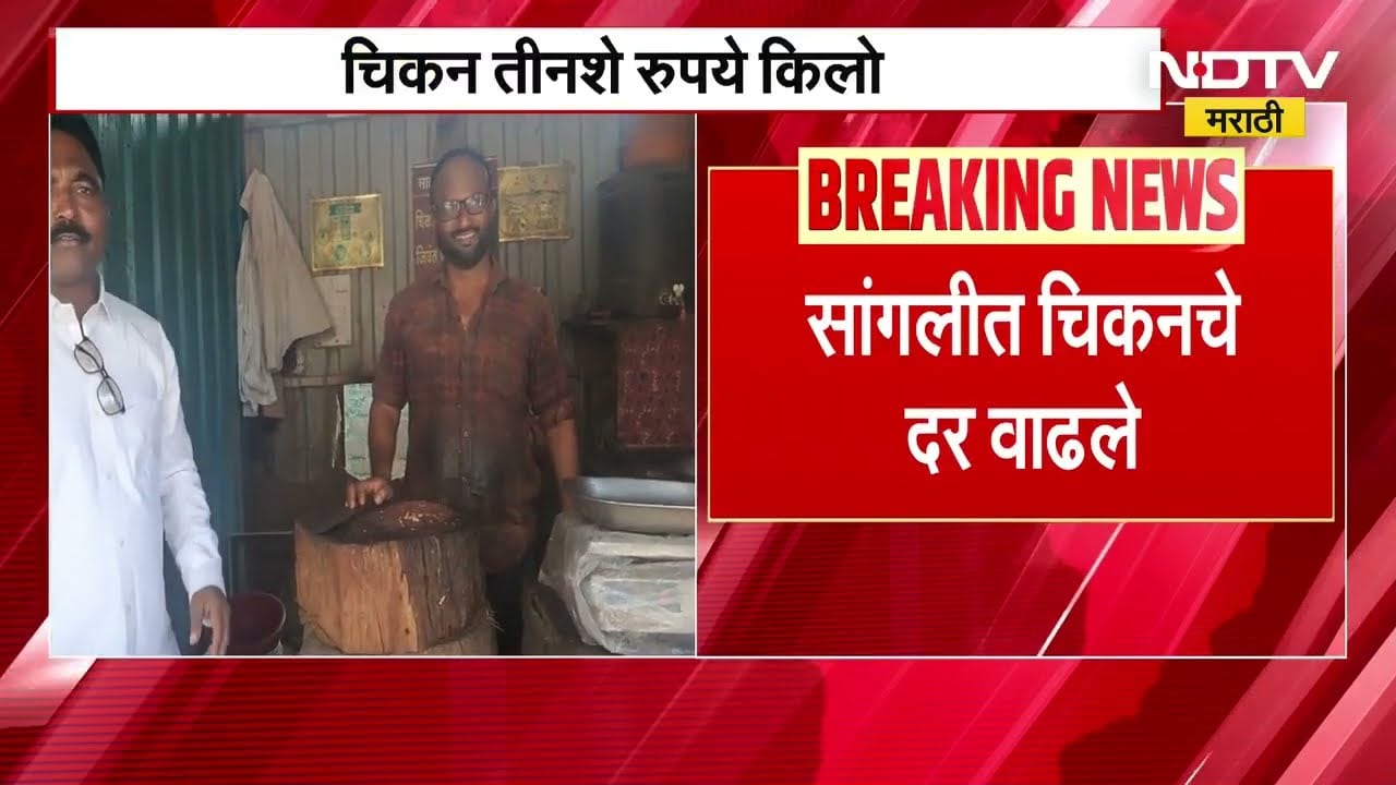 Sangli Chicken Price Hike। कोंबड्यांच्या उत्पादनात घट, चिकन 300 रुपये किलो | NDTV मराठी