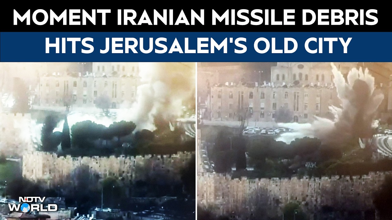 Iran Israel War | Moment Iranian Missile Debris Hits Jerusalem's Old City