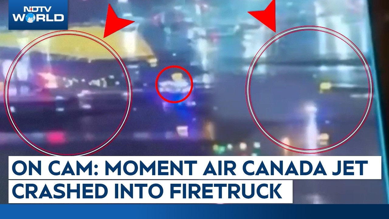 Video Shows Moments Before Air Canada Jet Collides With A Firetruck At Laguardia Airport