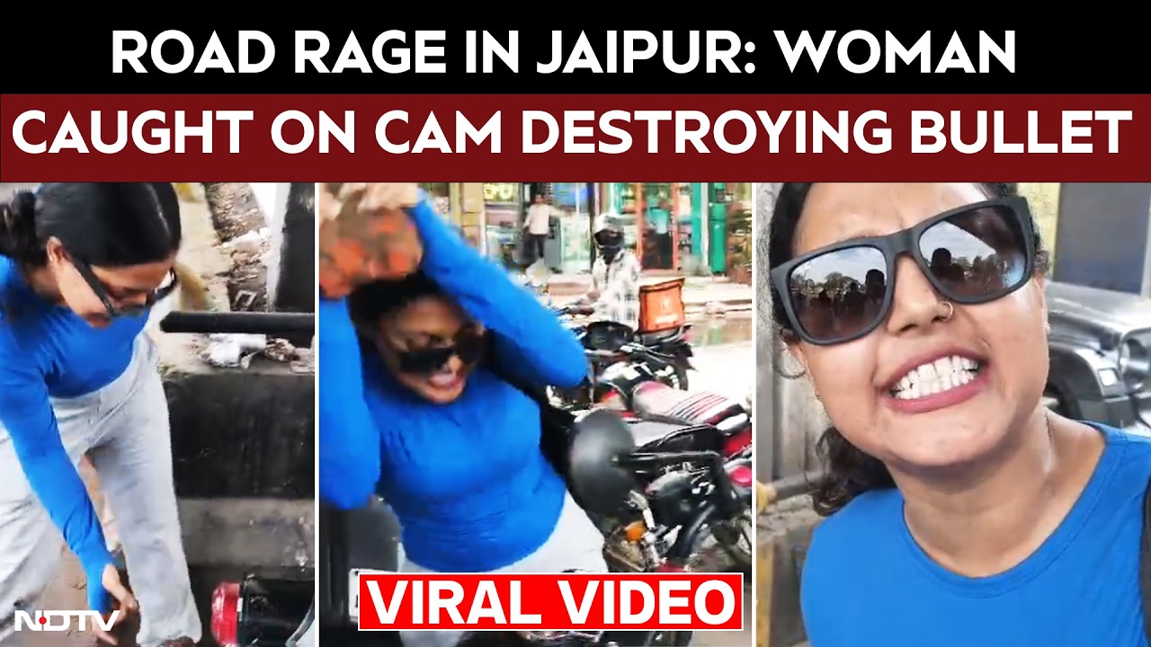 Jaipur Road Rage : Woman Caught On Camera Vandalising Motorcycle