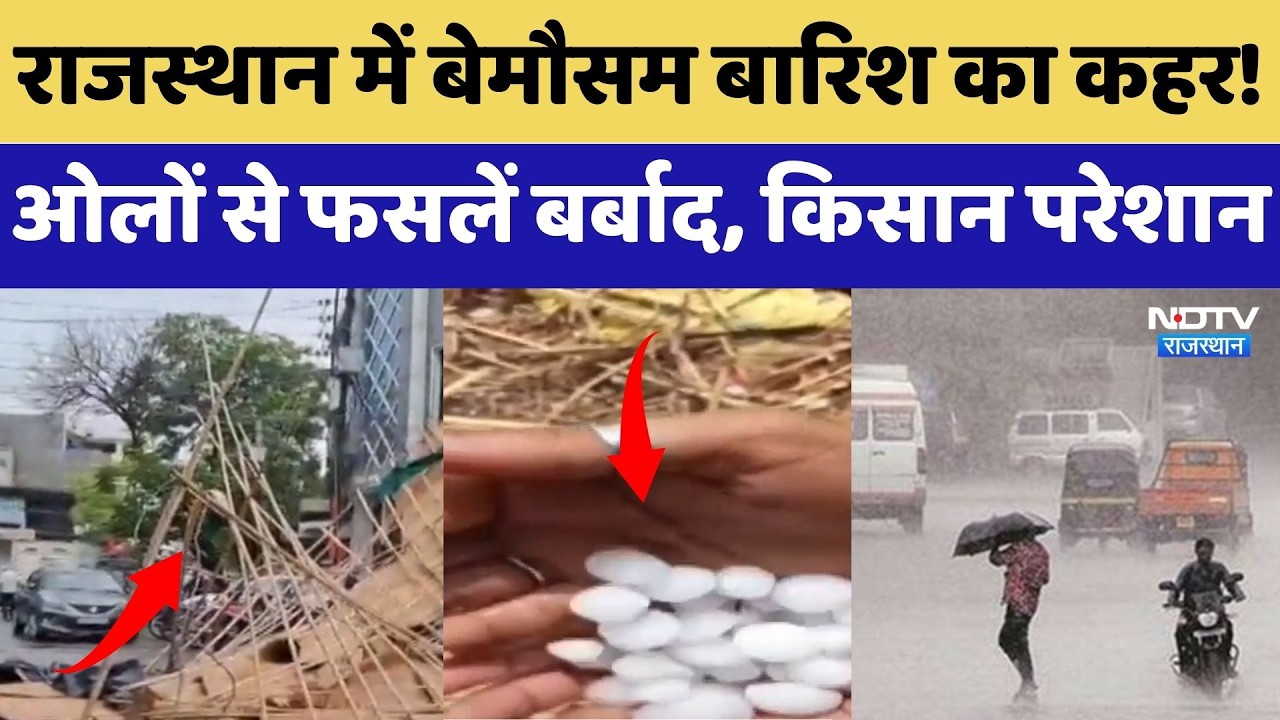 Heavy Rain: Rajasthan में बेमौसम बारिश का कहर! ओलों से फसलें बर्बाद, किसान परेशान | Crop Damage