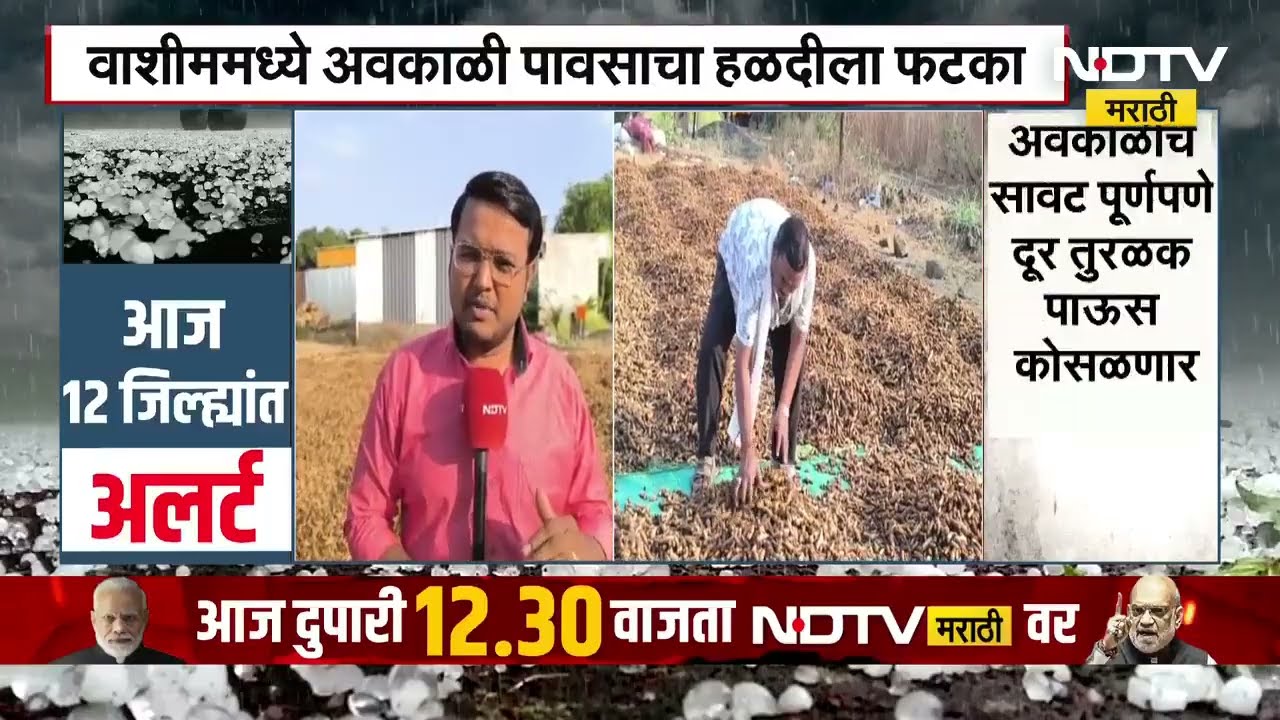 Unseasonal Rain in Washim | वाशीममध्ये अवकाळी पावसाचा हळदीला मोठा फटका