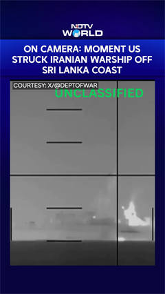 On Camera: Moment US Struck Iranian Warship Off Sri Lanka Coast