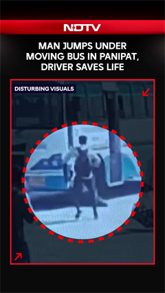Man Jumps Under Moving Bus In Panipat, Driver Stops Bus Just In Time