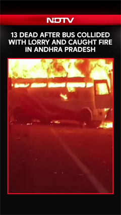 12 Dead After Bus Collided With Lorry And Caught Fire In Andhra Pradesh