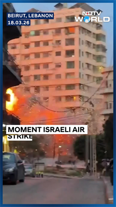 Moment Israeli Strikes Beirut Building. It Collapses In Six Seconds.