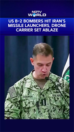 US B-2 Bombers Hit Iran's Missile Launchers, Drone Carrier Set Ablaze.
