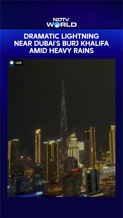 Dubai Rain Today: Lightning Illuminates Sky Near Burj Khalifa In Downtown Dubai