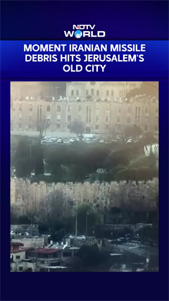 Moment Iranian Missile Debris Hits Jerusalem's Old City