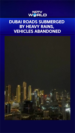 Dubai Roads Submerged By Heavy Rains, Vehicles Abandoned