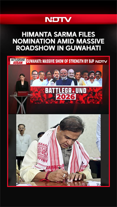 Himanta Sarma Files Nomination Amid Massive Roadshow In Guwahati