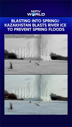 Explosive Work Underway On Kazakhstan Waterways To Weaken Ice, Avert Flood Hazards