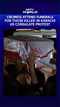 Crowds Gather For Funerals Of Karachi US Consulate Protest Victims