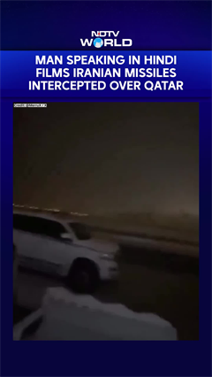 Viral Video | Man Speaking In Hindi Films Iranian Missiles Intercepted Over Qatar Near US Base