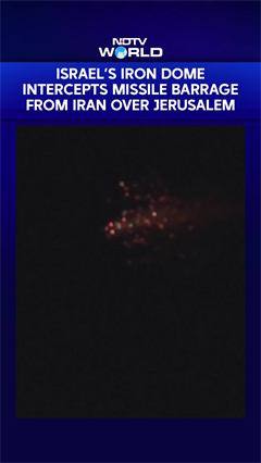 Israel's Iron Dome Air Defence System Intercepts Missile Barrage From Iran Over Jerusalem