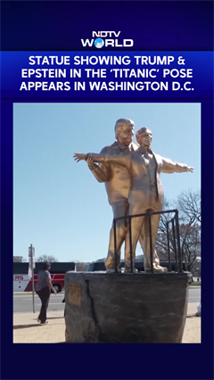Video: Statue Showing Donald Trump & Jeffrey Epstein In The 'Titanic' Pose Appears In Washington, D.C.