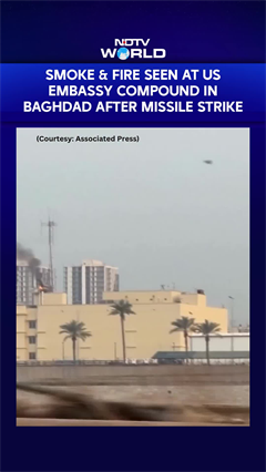 Smoke & Fire At US Embassy Compound In Iraq's Baghdad After Missile Strike