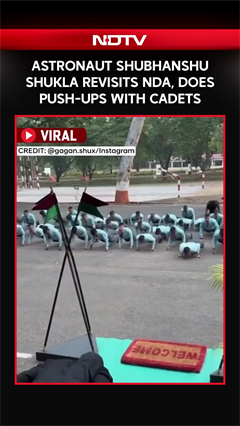 Astronaut Shubhanshu Shukla Revisits NDA, Does Push-Ups With Hunter Squadron Cadets