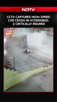 CCTV Captures High-Speed Car Crash In Hyderabad, Two Critically Injured