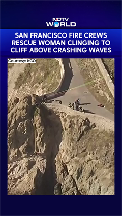 Viral Video: San Francisco Fire Crews Rescue Woman Clinging To Cliff Above Crashing Waves