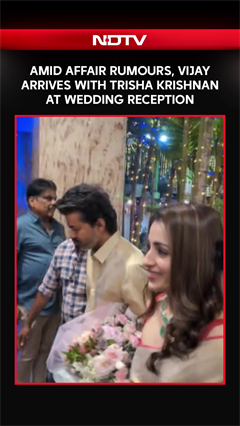 Amid Affair Rumours, Vijay Arrives With Trisha Krishnan At Wedding Reception