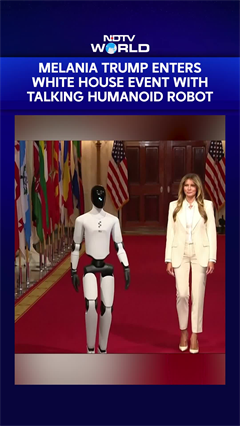US First Lady Melania Trump Greets Talking Humanoid Robot During White House Event