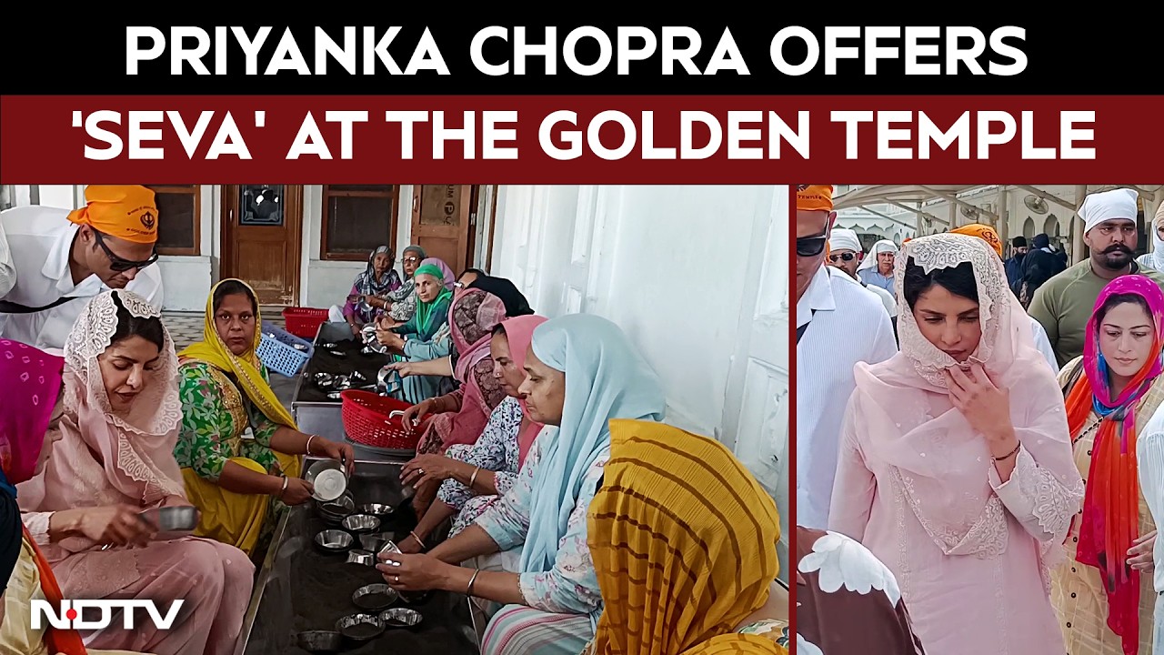 Bollywood Actor Priyanka Chopra Offers 'Seva' At Amritsar's Golden Temple